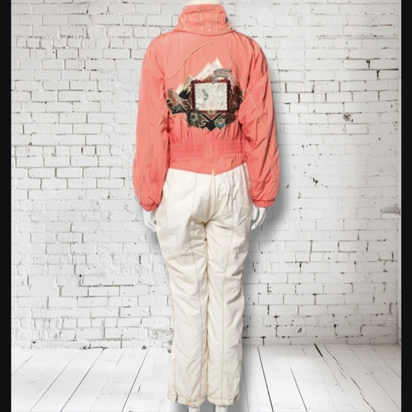 Bogner Jackets & Blazers - Rare Vintage Bogner Ski Snowsuit 80s Western Bavarian Mountain Eagle Coral Pink
